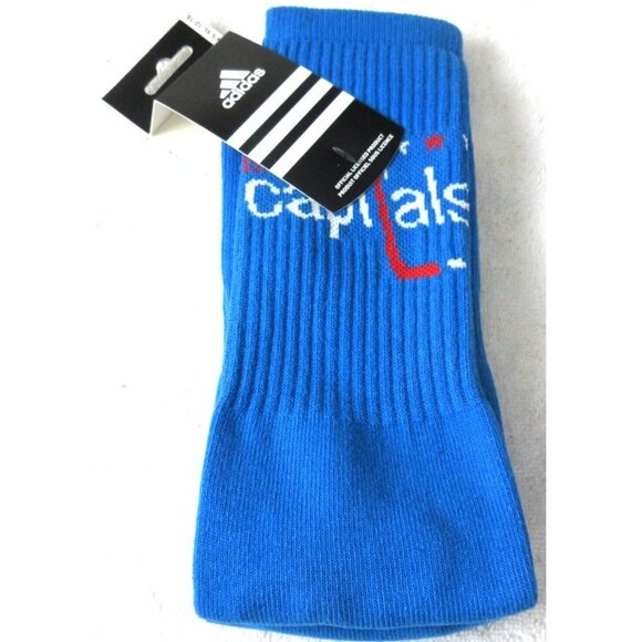 Adidas Men's NHL Washington Capitals Hockey Tube Socks Blue White Sizes NWT - Picture 2 of 4